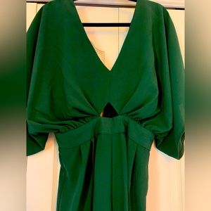 Green crepe jumpsuit
